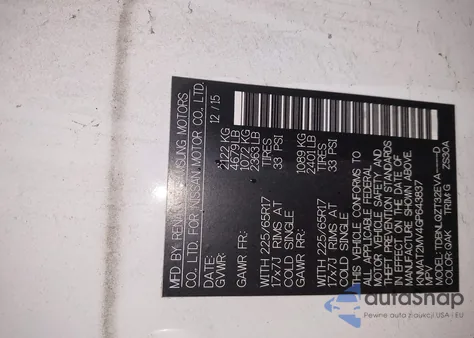 2016 Nissan Rogue Sv z USA, uszkodzony, nr VIN KNMAT2MV4GP643837